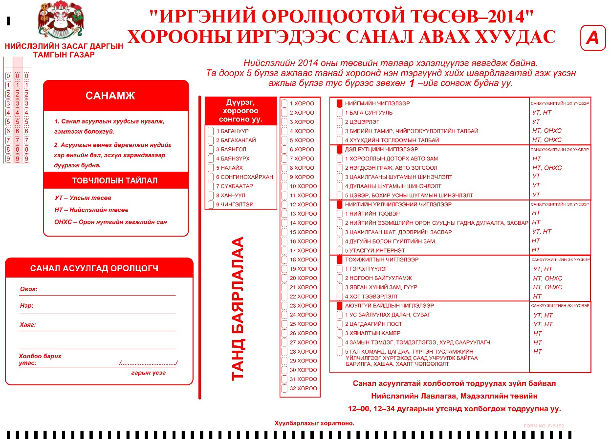 Нийслэлийн төсвийн төсөлд санал авах хуудсыг өрх бүрт тарааж байна