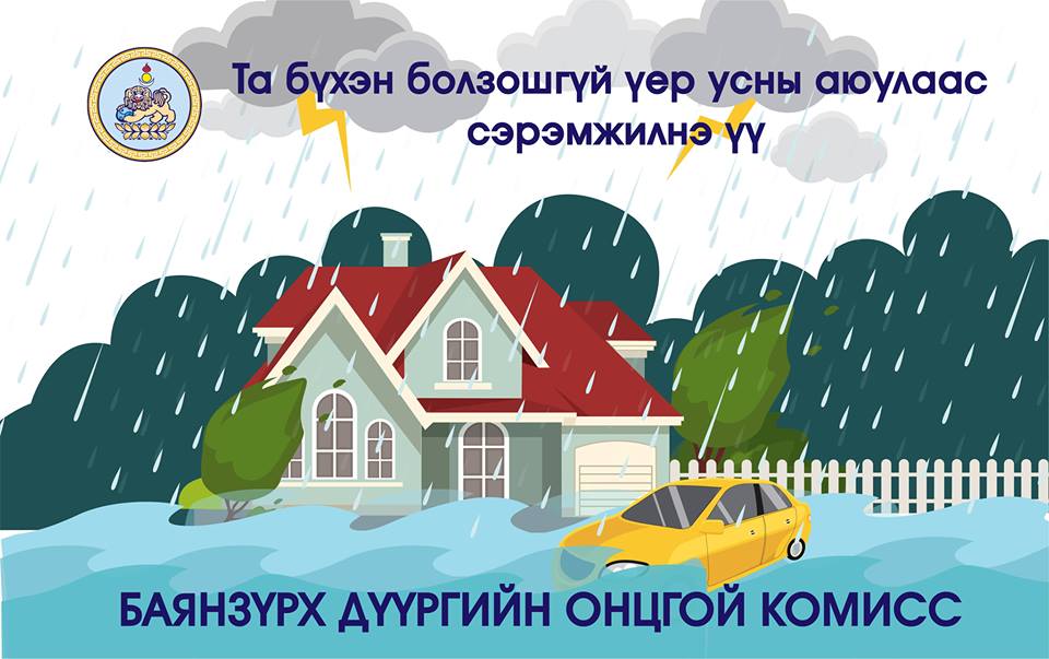 Үер, усны аюулаас сэрэмжлүүлж байна