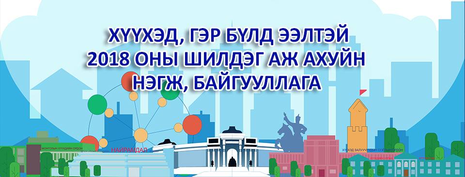“ХҮҮХЭД, ГЭР БҮЛД ЭЭЛТЭЙ 2018 ОНЫ ШИЛДЭГ АЖ АХУЙН НЭГЖ, БАЙГУУЛЛАГА” шалгаруулна